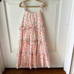 J.Crew Girls’ floral ruffle midi dress with tie-strap